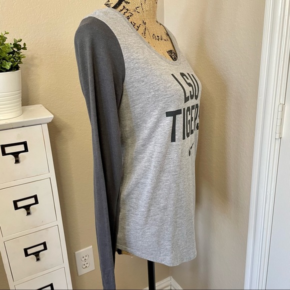 NIKE : Charcoal LSU Tigers Long Sleeve T-Shirt - Picture 2 of 4